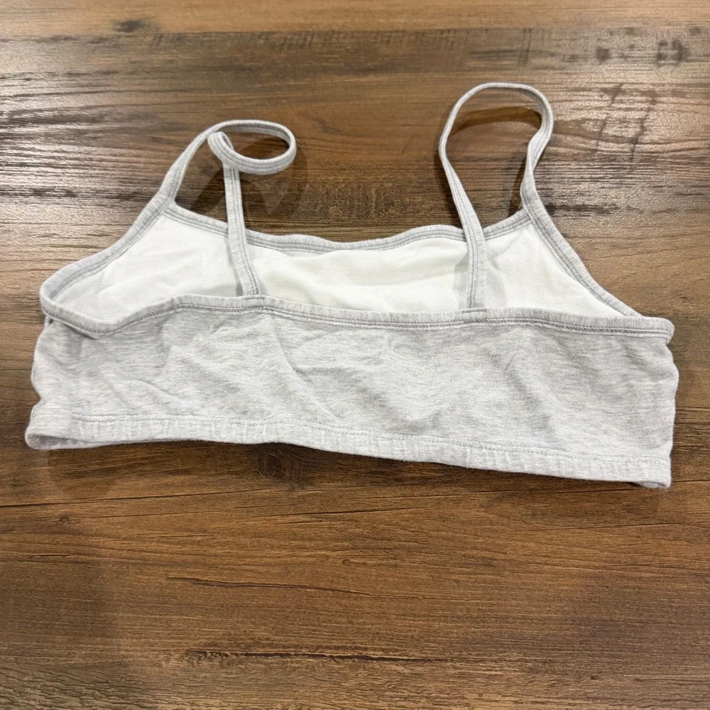 Fruit‎ of the Loom Sports Bra Girls Size 36 Gray Spaghetti Strap Cotton Stretch